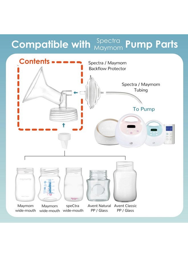 Maymom 17mm Flange and Duckbill Valve Compatible with Spectra S1 Spectra S2 Breastpump Not Original Spectra S2 Accessories Not Original Spectra Pump Parts Replace Spectra Duckbill Valve and Flange - Image 2