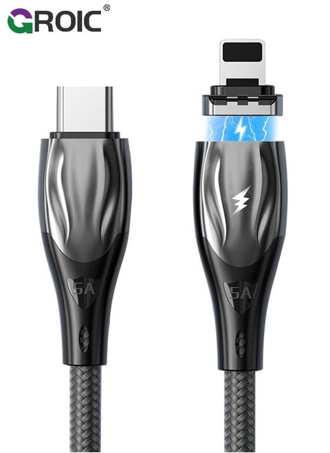 2M Magnetic USB-C to Lightning Charging Cable with a Tips, 15W Fast Charger USB Cable with i-Product Magnetic Connector Universal for Phone, Tablet