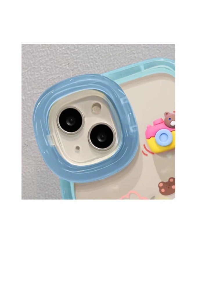 Mobile Phone Case Apple 13 pro max Protective Case Girls Anti-fall Watching Drama Stand Stand High-grade Cute Style  - Image 3