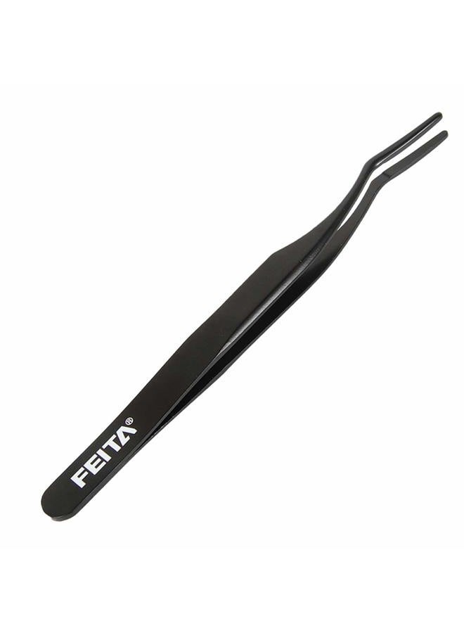 FEITA (Black) - False Eyelash Applicator - Professional Curved Eyelashes Extension Tweezer for Easy Lashes Application and Removal - Black - 1Pc - Image 1