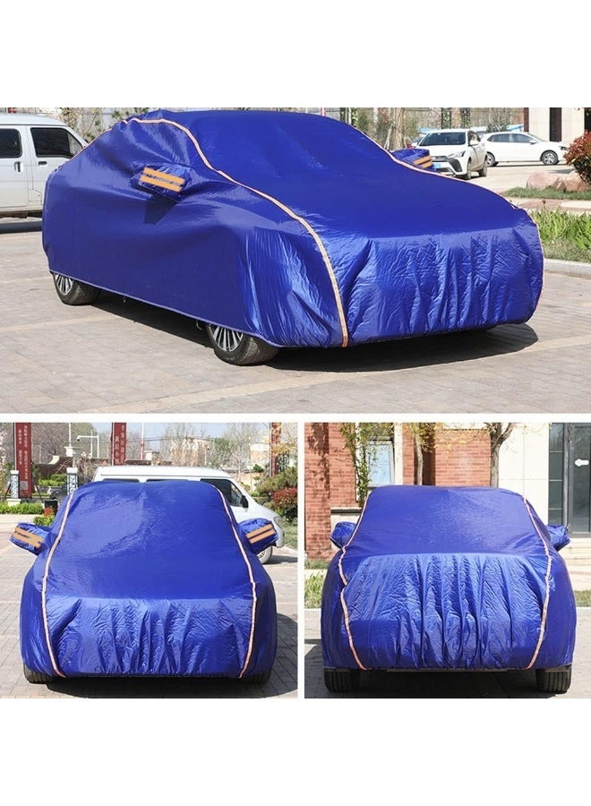 سناجل غطاء سيارة متعدد الطبقات مقاوم للماء للسيارات، حماية من جميع الأحوال الجوية، غطاء كامل خارجي مقاوم للرياح والرمال والمطر والأشعة فوق البنفسجية، أغطية سيارات مع باب بسحاب لحماية السيارة - Image 3
