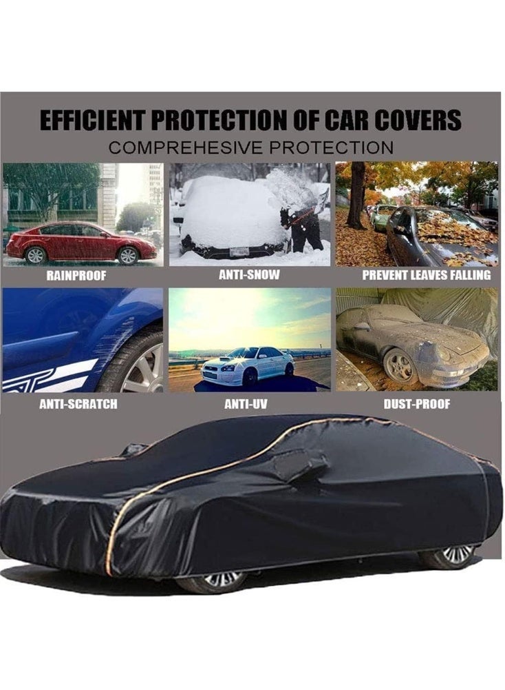 سناجل غطاء سيارة متعدد الطبقات مقاوم للماء للسيارات، حماية من جميع الأحوال الجوية، غطاء كامل خارجي مقاوم للرياح والرمال والمطر والأشعة فوق البنفسجية، أغطية سيارات مع باب بسحاب لحماية السيارة - Image 4