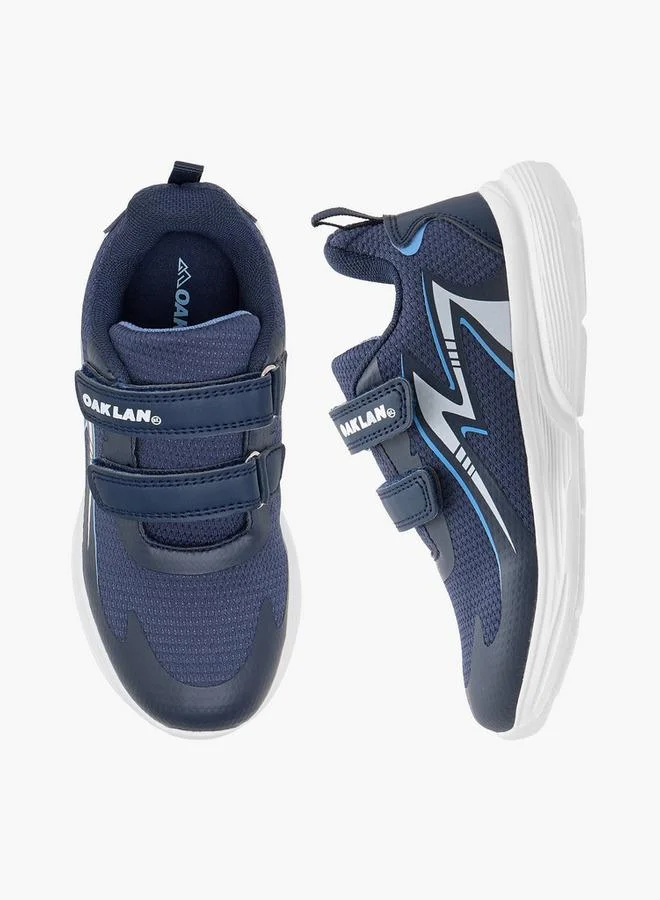 Panelled Sports Shoes With Hook And Loop Closure