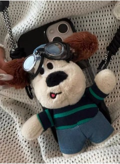 Cute Cartoon Plush Eye Puppy Phone Bag Suitable for Apple 14 Promax Phone Case 15 Crossbody Back Clip iPhone 13 New 12 Women 11 Hanging Rope 14 Pro Anti Drop 19 Pro Protective Cover