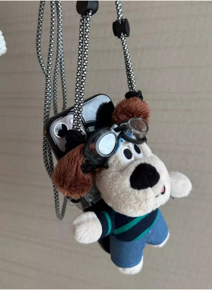 Generic - Cute Cartoon Plush Eye Puppy Phone Bag Suitable for Apple 14 Promax Phone Case 15 Crossbody Back Clip iPhone 13 New 12 Women 11 Hanging Rope 14 Pro Anti Drop 19 Pro Protective Cover - Image 1