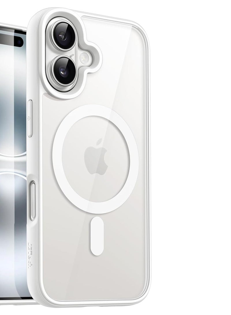 Denx Magnetic Case for iPhone 16 [Shockproof & Slim] Clear Hard Back Cover with high-Grade Protection | White 
