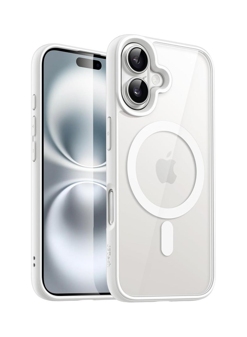 Denx Magnetic Case for iPhone 16 [Shockproof & Slim] Clear Hard Back Cover with high-Grade Protection | White