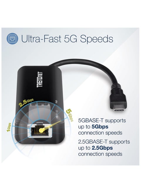 TUC-ET5G USB-C 3.1 to 5GBASE-T Ethernet Adapter
