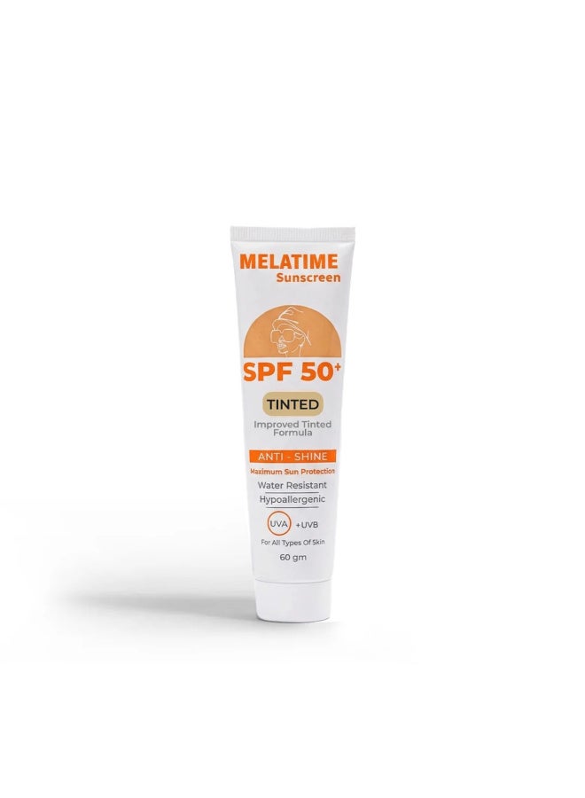 Melatime Tinted Sunscreen spf 50+ 60gm