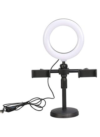 LED Ring Light Dimmable LED Desktop Fill Light 3 Colors Modes with 2/3 Phone Holders Curved Lampshade Design Eye Protection Without Glare for Live Stream Makeup (Color : A) - pzsku/ZF2AA2467E0B1676C0D33Z/45/_/1712300426/27434ac0-f3fd-4fdc-81d7-83dac5383325