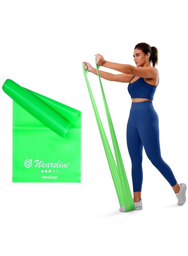 Wearslim أشرطة مقاومة مطاطية طبيعية من ويرسليم للاحترافية للساقين والمؤخرة | مجموعة أشرطة تمرين مرنة للنساء | أفضل حلقات تمرين مقاومة للعضلات والمؤخرة والساق والفخذ (1.5 متر أخضر) - Image 1