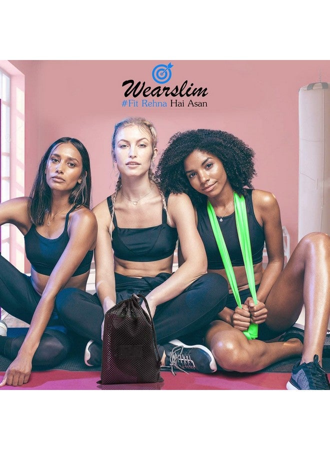 Wearslim أشرطة مقاومة مطاطية طبيعية من ويرسليم للاحترافية للساقين والمؤخرة | مجموعة أشرطة تمرين مرنة للنساء | أفضل حلقات تمرين مقاومة للعضلات والمؤخرة والساق والفخذ (1.5 متر أخضر) - Image 5