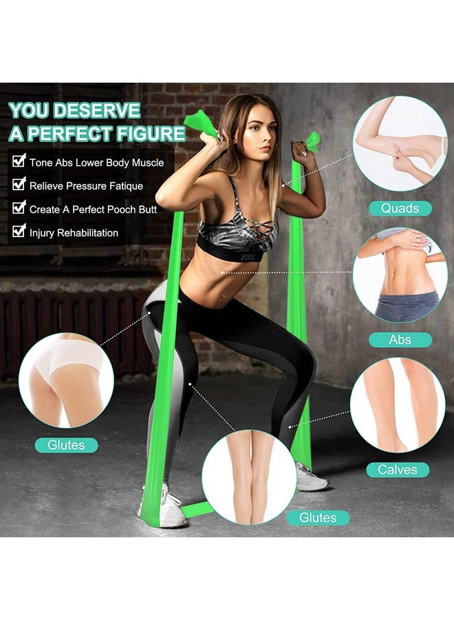 Wearslim أشرطة مقاومة مطاطية طبيعية من ويرسليم للاحترافية للساقين والمؤخرة | مجموعة أشرطة تمرين مرنة للنساء | أفضل حلقات تمرين مقاومة للعضلات والمؤخرة والساق والفخذ (1.5 متر أخضر) - Image 2