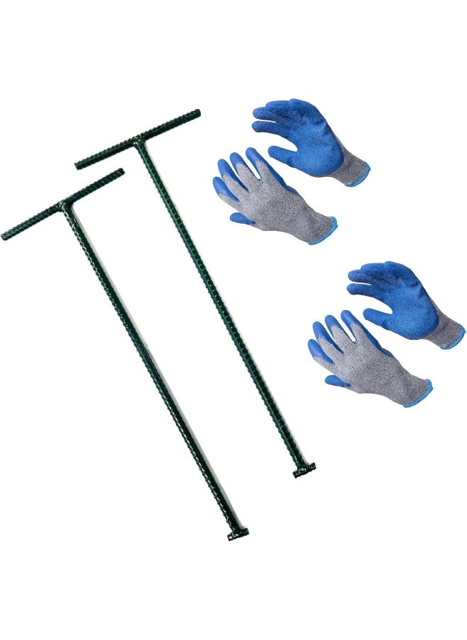 Biella Biella Manhole Open Key (50cm) And Grip Gloves For Using Heavy Concrete Sewer Drainage Ditch Rolling Gate  - Image 1