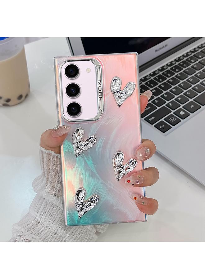 S-TOP Case For Samsung Galaxy S23+ 5G Electroplating 4-Heart Laser Texture TPU Phone Case - Image 1