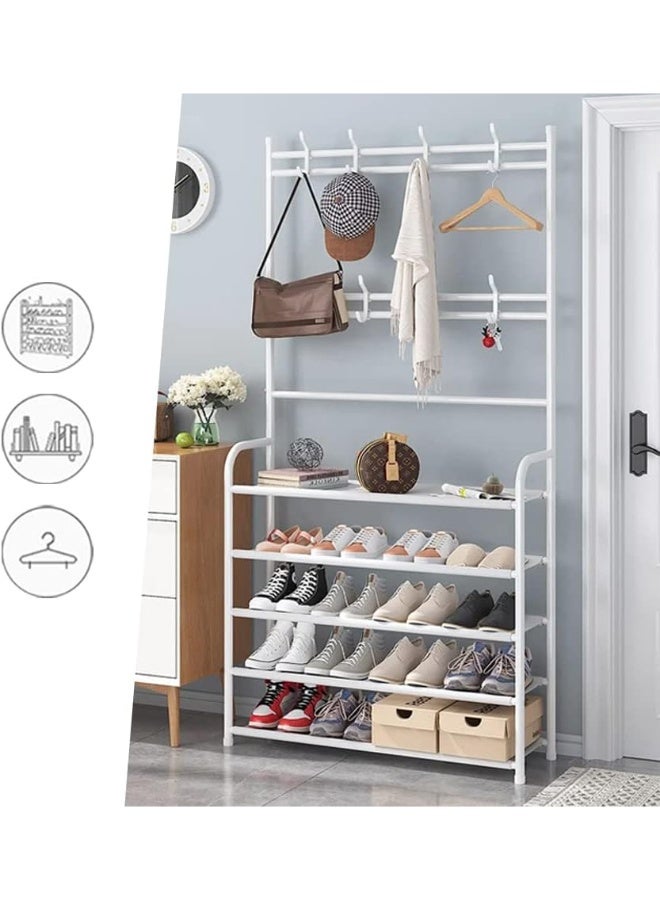 بلومنغ تايم متعددة الوظائف رف الأحذية بسيط مدخل أداة تنظيم الأحذية حامل حامل معطف الرف أثاث المنزل الفضاء إنقاذ للإزالة الجرف - Image 5