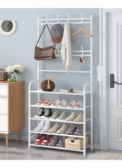 BLOOMING TIME Multifunctional Shoe Rack Simple Entrance Shoe Organizer Stand Holder Coat Rack Home Furniture Space Saving Removable Shelf  - Image 1
