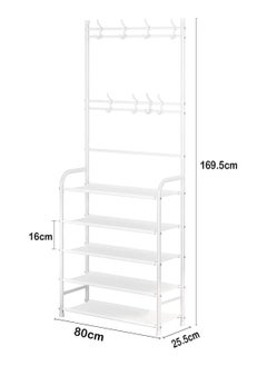 BLOOMING TIME Multifunctional Shoe Rack Simple Entrance Shoe Organizer Stand Holder Coat Rack Home Furniture Space Saving Removable Shelf  - Image 3