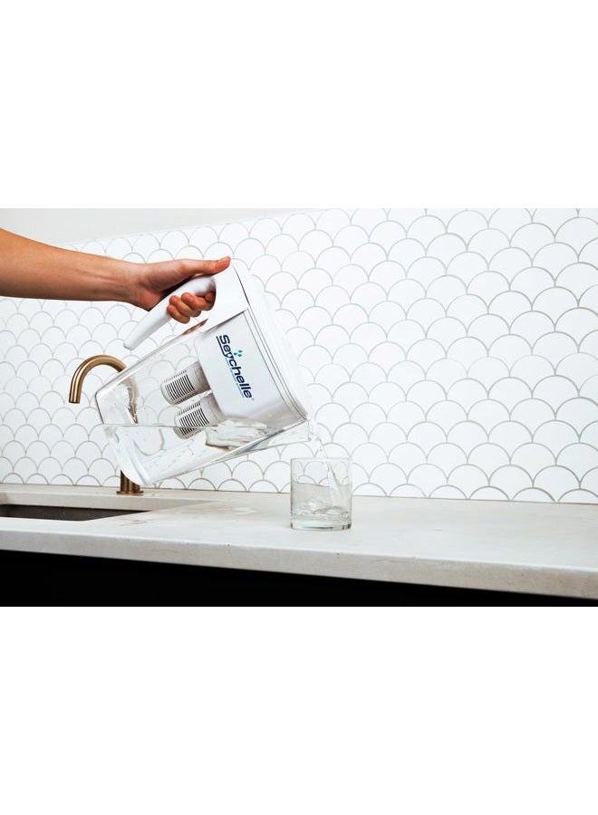 Seychelle pH2O Alkaline Water Filter Pitcher - pH Enhancing Filtration - 200 Gallon Capacity - USA-Made Filter, 64oz - Image 5