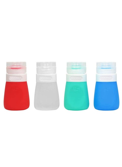 YINGGG Squeeze Portable Salad Dressing Container to Go Bottles Sauce Leakproof Condiment Storage Bottle Dressing to Go for Lunch set of 4 55ML