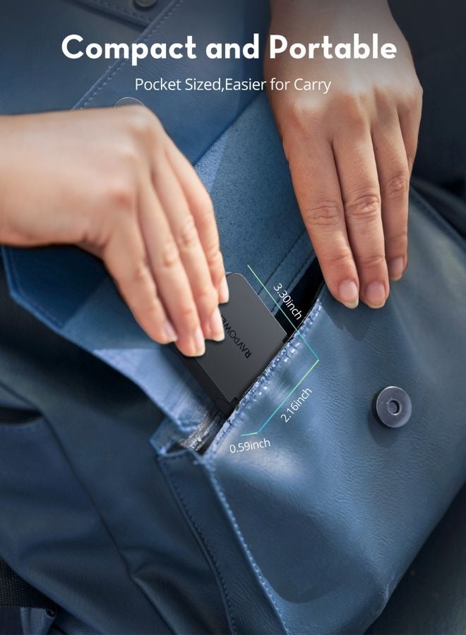 راف باور شاحن حائط PD Pioneer بقوة 35 واط، منفذ واحد، GaN 5.0، تصميم مدمج قابل للطي، تقنية iSmart، حماية متعددة، نحيف للغاية، متوافق مع iPad و iPhone و MacBook و PC1082 - Image 5