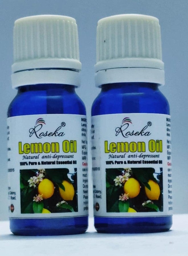 Roseka Lemon Essential Oil for Skin, Hair, Scalp, Face, Nails, Aromatherapy - 100% Pure, Natural, Organic Essential Oil skin lightning & face Pack of 2 (20 ml) - Image 1