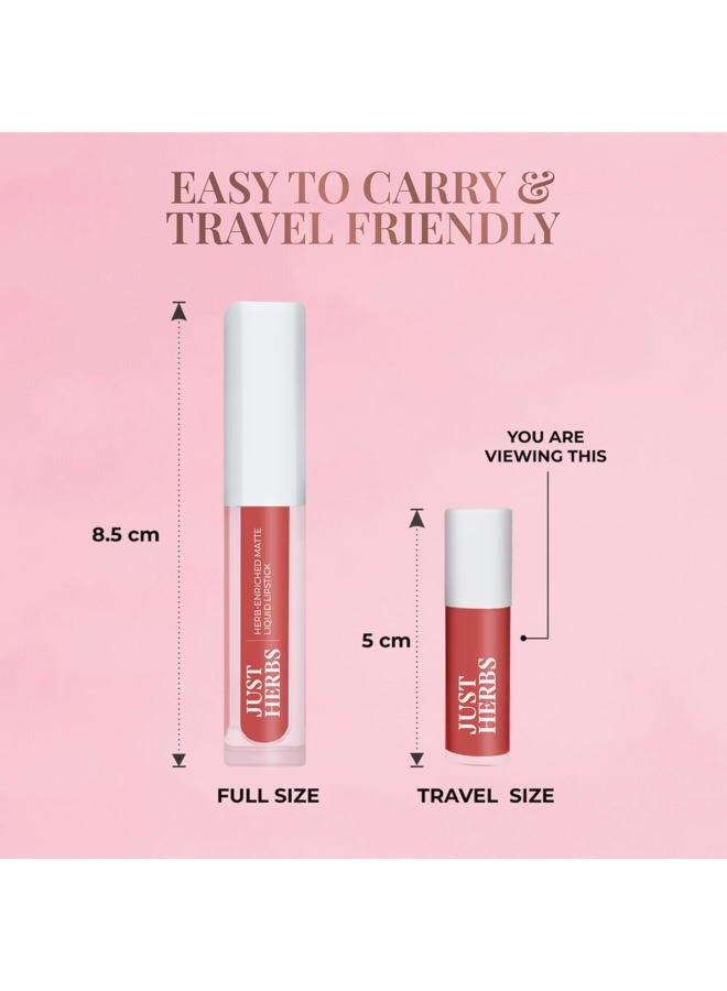 Just Herbs Organic Liquid Lipstick Kit Set of 5, Hydrating & Lightweight Lip Color - Paraben & Silicon Free - 1.6 fl oz. (Brights & Pinks) - Image 5