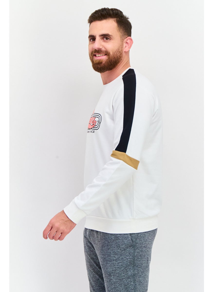 SKECHERS Men Sportwear Fit Graphic Long Sleeves Outdoor Sweatshirt, White  - Image 2