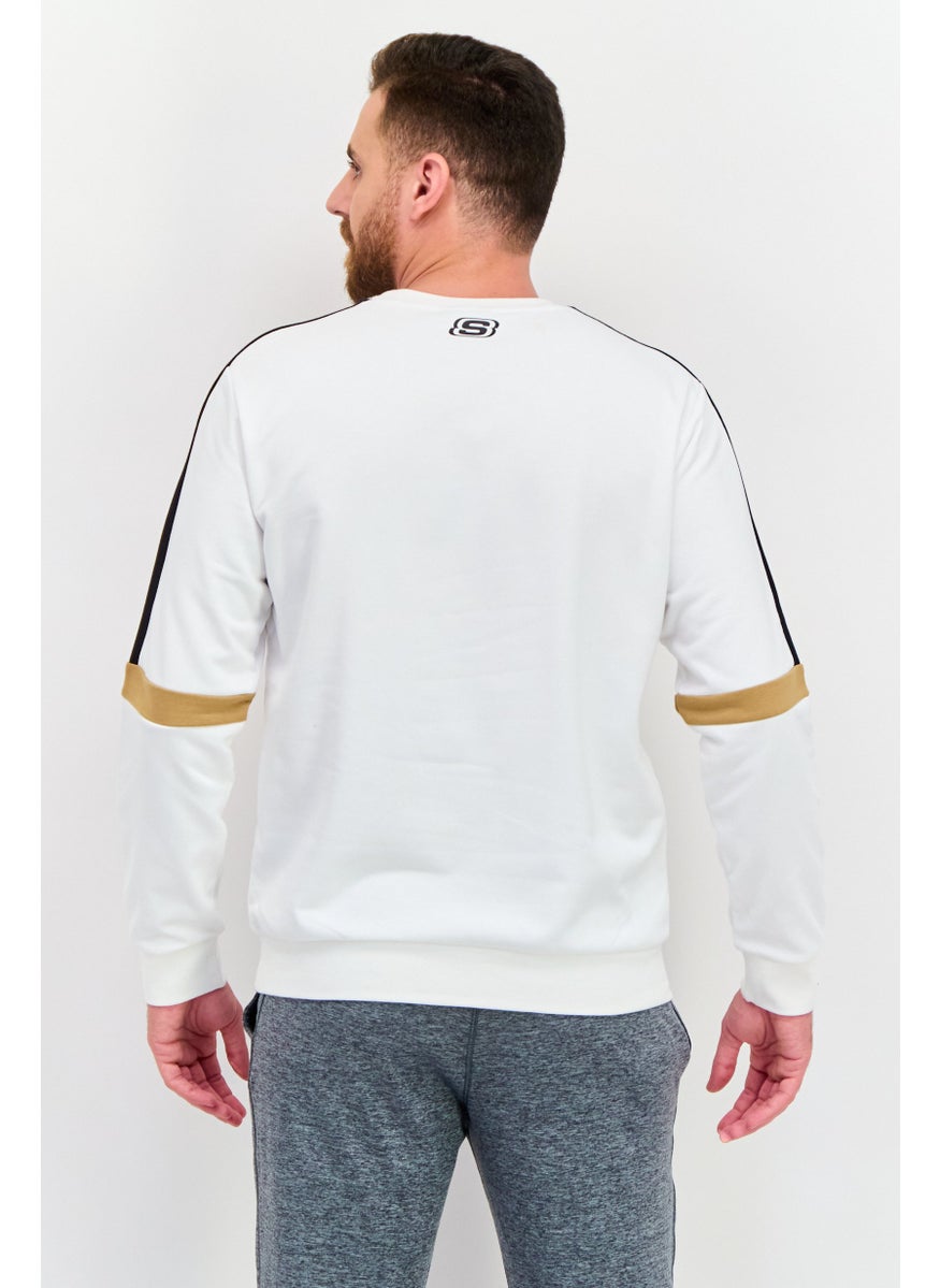 SKECHERS Men Sportwear Fit Graphic Long Sleeves Outdoor Sweatshirt, White  - Image 3