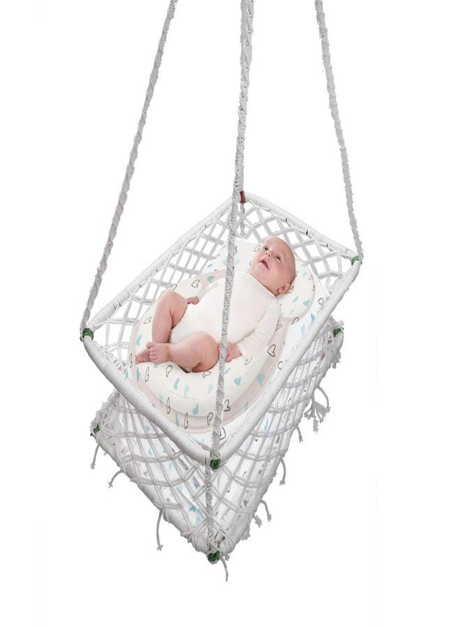 Patiofy Cotton Hanging Cradle for New Born Babies/Palna/Baby Cradle 0 to 2 Years - White - Image 1