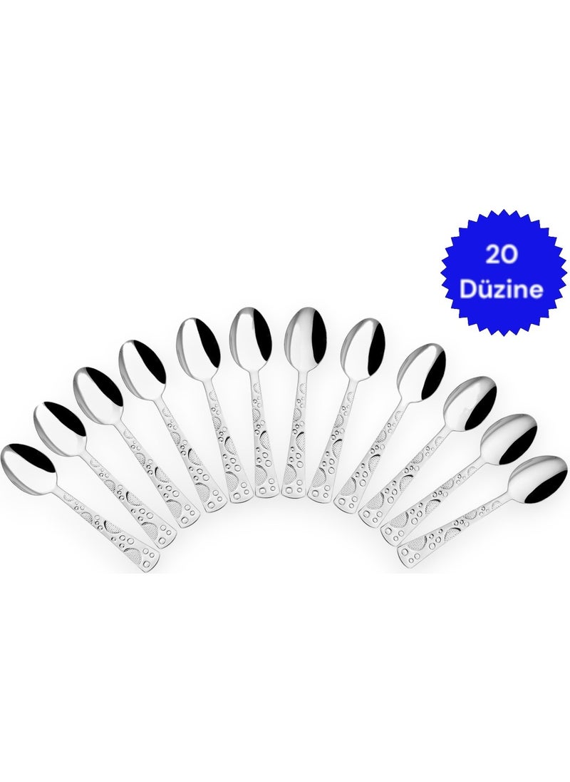 Emir Çelik Emir Steel Bead Model Teaspoon 20 Dozen 240 Pieces 