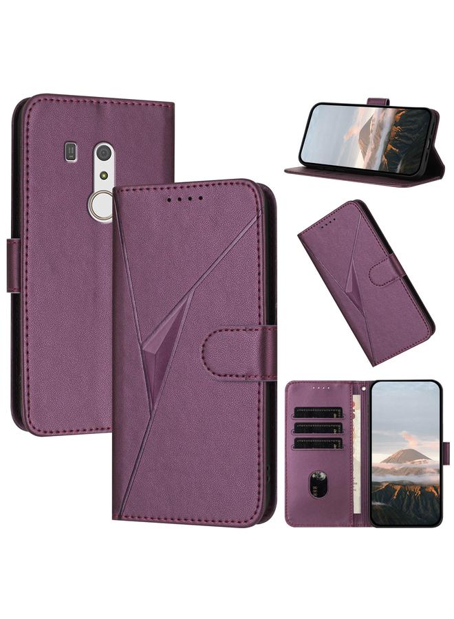 S-TOP Case For Fujitsu Arrows BE3 F-02L Triangle Pattern Buckle Clasp Leather Phone Case - Image 1