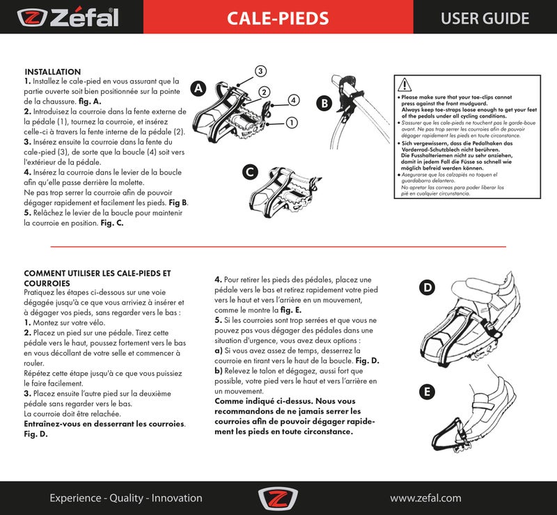 Zefal "Cristophe Mountain Bicycle Half Toe Clips, S/M , Black - Image 3