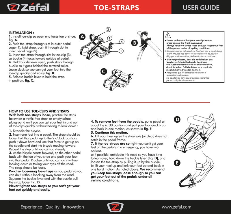 Zefal "Cristophe Mountain Bicycle Half Toe Clips, S/M , Black - Image 4