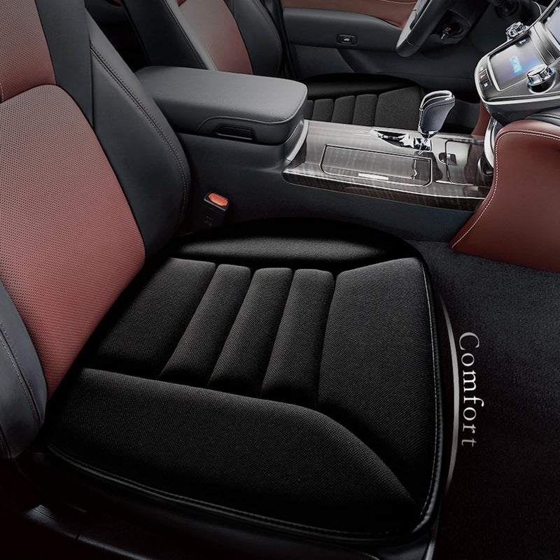 kingphenix Car Seat Cushion with 1.2inch Comfort Memory Foam, Seat Cushion for Car and Office Chair (Black) - Image 1