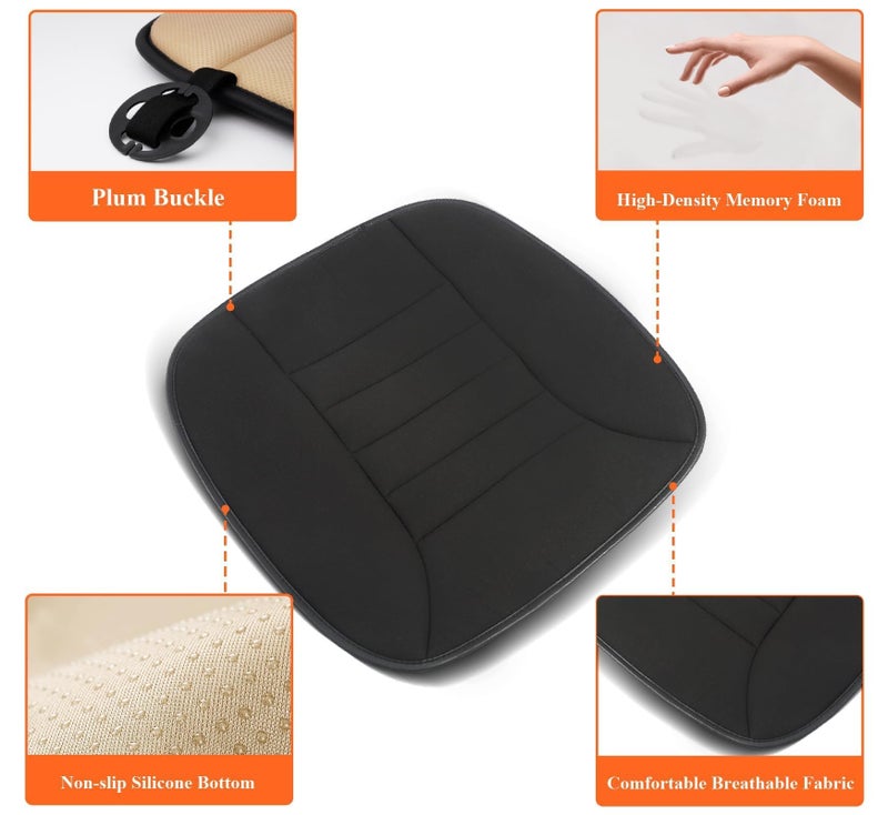 kingphenix Car Seat Cushion with 1.2inch Comfort Memory Foam, Seat Cushion for Car and Office Chair (Black) - Image 4