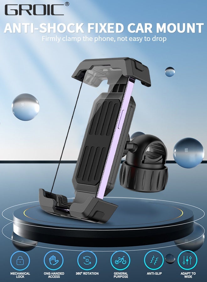GROIC Motorcycle Phone Mount, Upgrade Bike Phone Mount, 360° Rotatable Bike Phone Holder for Motorcycle Bike Bicycle Scooter, Compatible with Cellphones 4.7-6.8”  - Image 1