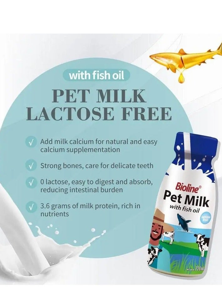 بايولاين حليب الحيوانات الأليفة مع زيت السمك للقطط والكلاب 220 مل × 6 قطع - Image 3