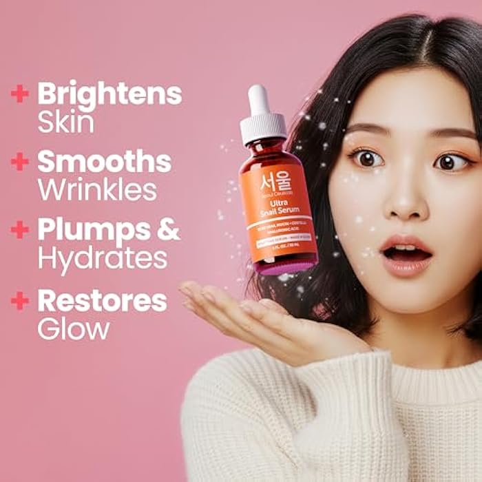 SeoulCeuticals Korean Skin Care 97.5% Snail Mucin Serum – K Beauty Skincare Anti Wrinkle Cica Night Serum Hyaluronic Acid for Face 1oz - Image 2