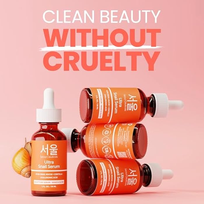 SeoulCeuticals Korean Skin Care 97.5% Snail Mucin Serum – K Beauty Skincare Anti Wrinkle Cica Night Serum Hyaluronic Acid for Face 1oz - Image 4