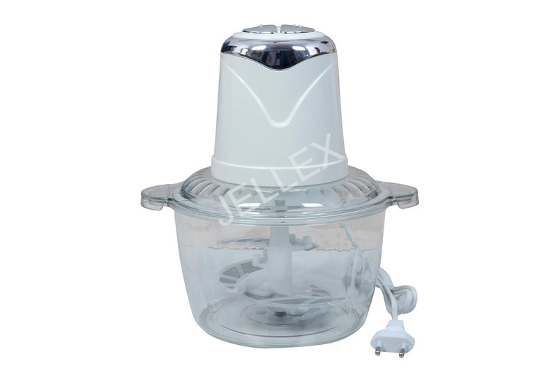JELLEX Meat Grinder 2 Speed Mode 4 Stainless Steel Blades Acrylic Bowl 2L Big Capacity 300W Egg Beater for Kitchen Meat Vegetables Onion Fruit Nuts Blender Multicolour - Image 1
