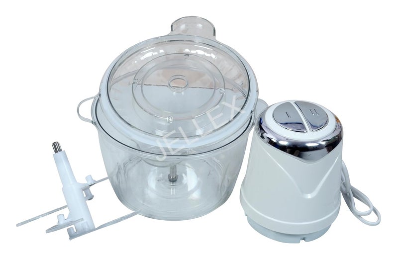JELLEX Meat Grinder 2 Speed Mode 4 Stainless Steel Blades Acrylic Bowl 2L Big Capacity 300W Egg Beater for Kitchen Meat Vegetables Onion Fruit Nuts Blender Multicolour - Image 2