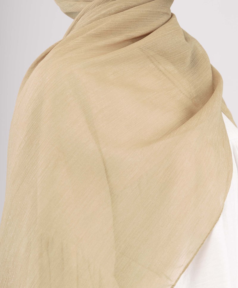 Elegant Wheat Beige Chiffon Scarf