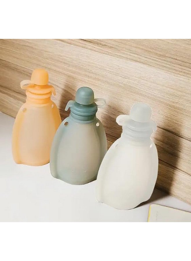 Silicone Reusable Feeding Pouch for Baby and Toddler 4 oz 120 mL BPA Free Squeeze Pack Container  - Image 3