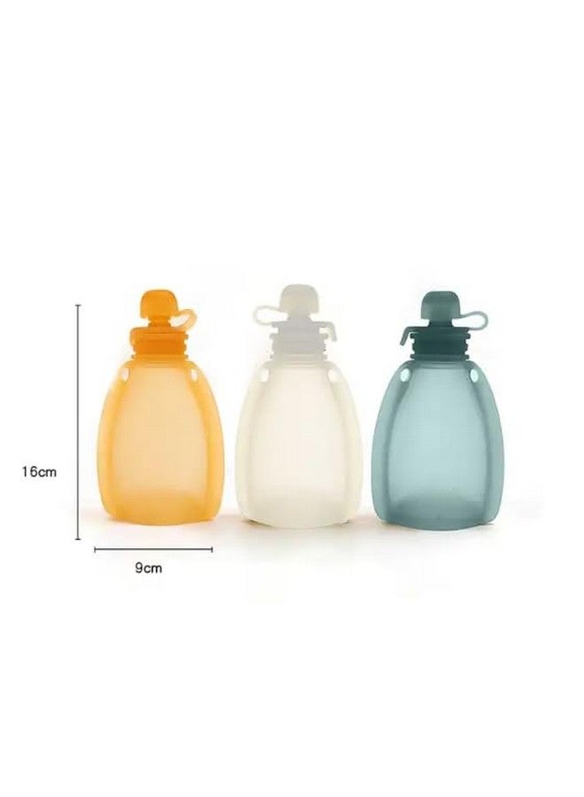 Silicone Reusable Feeding Pouch for Baby and Toddler 4 oz 120 mL BPA Free Squeeze Pack Container  - Image 1