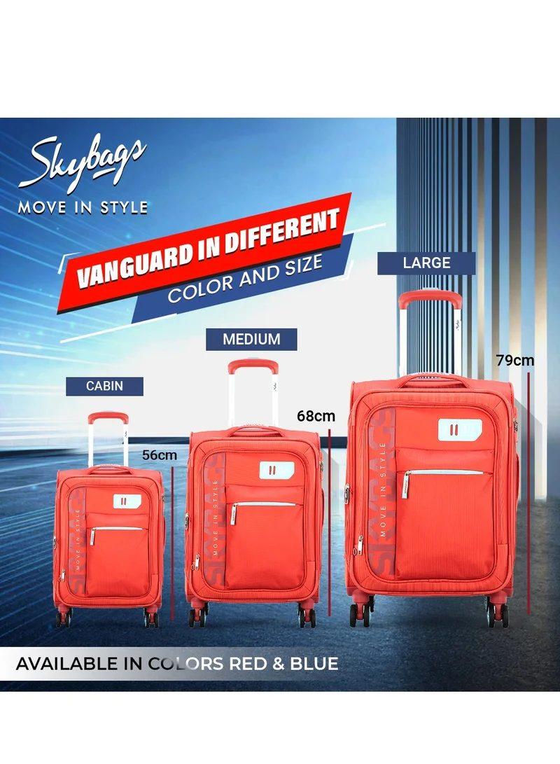 Skybags Vanguard Cabin-20 Inch Luggage with Anti Theft Zipper | TSA Lock| Smooth Dual Wheels| Wet Pouch for toiletries| Coral