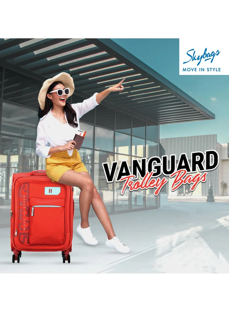 Skybags Vanguard Cabin-20 Inch Luggage with Anti Theft Zipper | TSA Lock| Smooth Dual Wheels| Wet Pouch for toiletries| Coral