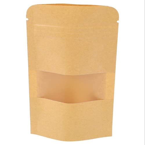 DEERA Brown Kraft Paper Ziplock Stand Up Pouch 140x200mm Pack of 25 - Image 3