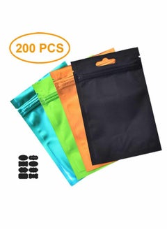 Y&D 200 Packs Resealable Smell Proof Bags Mylar Ziplock Aluminum Foil Pouch Bag Holographic Flat for Favor Food Storage Gift Package Supplies  - Image 1