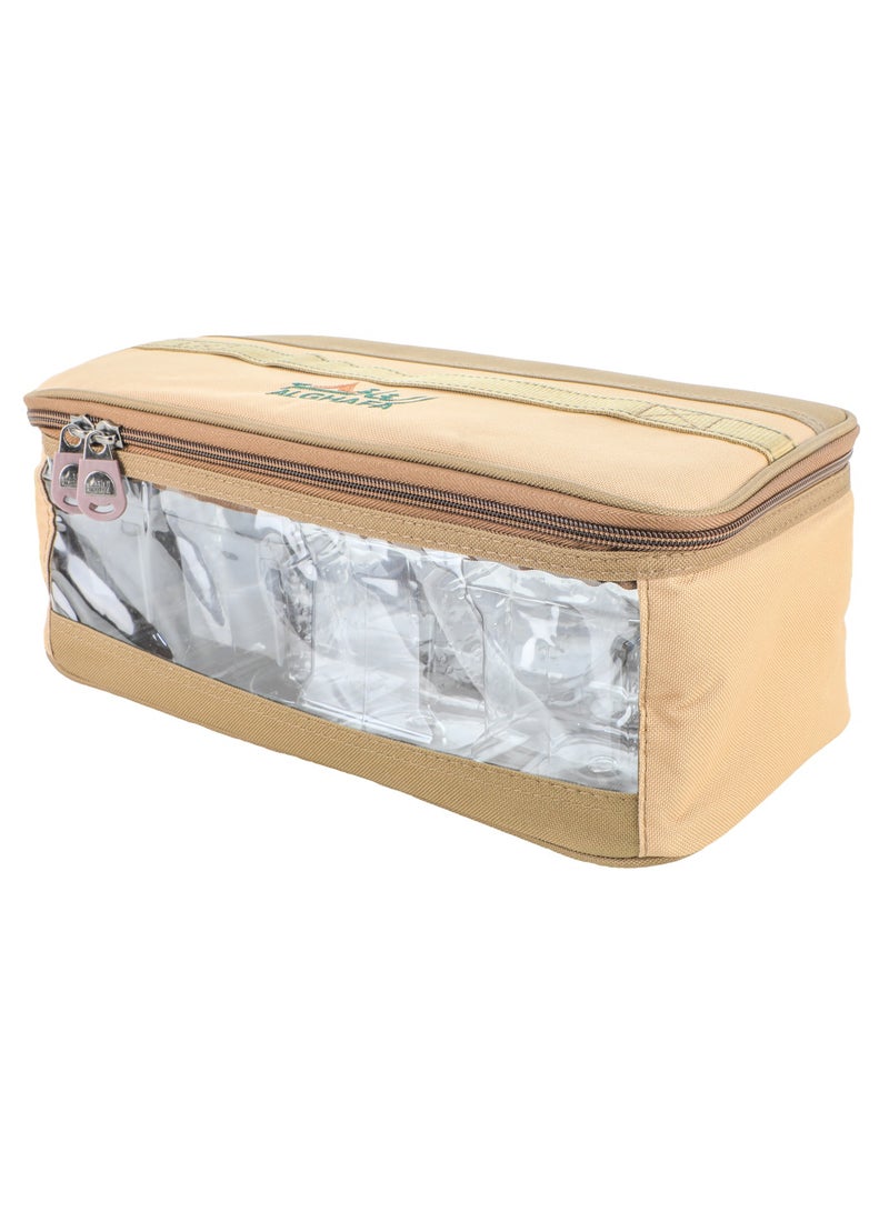 الغافة شنطة علب بهارات ,عدد 8قطع  , سعة 680 ملي, لون كاكي , من  الغافة - Image 2